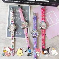 ใหม่น่ารักสีสันสดใสดาว Sanjia Liou Big Ear Dog Kulomi Diamond Cartoon Belt Watch .