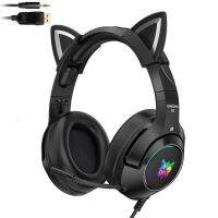 [HOT N] K9ใหม่เอี่ยมแมวหูหูฟังครอบหัวสำหรับผู้หญิงหูแมวสนุก Headphone Gaming พร้อมไมโครโฟน RGB Luminous สเตอริโอลดเสียงรบกวนหูฟัง