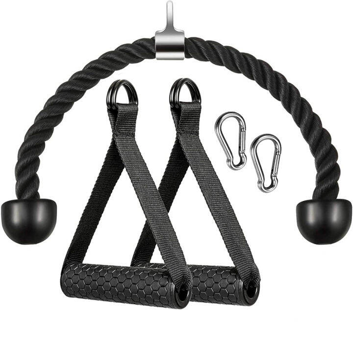 Tricep Rope Pull Down Rope Attachments Heavy Duty with Resistance Band