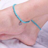 Blue Beaded Anklet