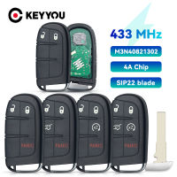 KEYYOU Smart Remote Key 433Mhz สำหรับ Jeep Renegade เข็มทิศ C-CUV Trailhawk SIP22 M3N-40821302 Keyless Go Car Key ชิป4A