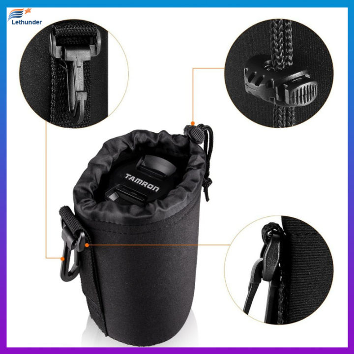 กันน้ำกล้องเลนส์กระเป๋าถุง-drawstring-เข้ากันได้สำหรับ-canon-sony-nikon-dslr-กล้องเลนส์บาร์เรลแขนกับตะขอ