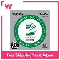 DAddario นิกเกิล034สำหรับกีตาร์ไฟฟ้ากุหลาบ NW034ชุด5