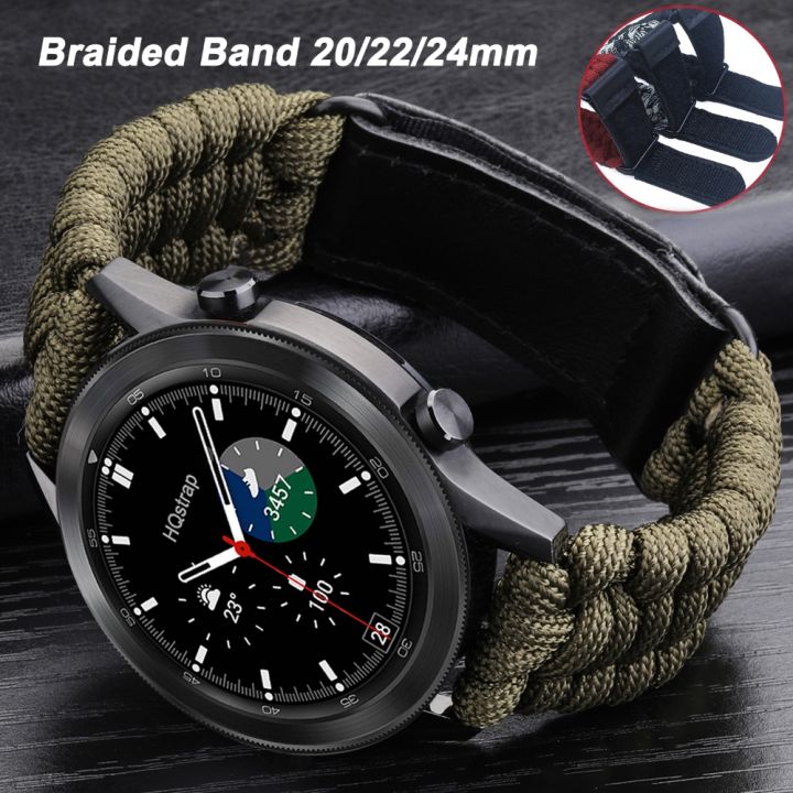 sport-braided-band-22mm-24mm-20mm-for-samsung-galaxy-watch-5-watch4-3-nylon-bracelet-for-huewei-watch-rope-strap-leather-clasp