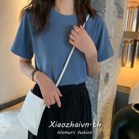 Xiaozhainv เสื้อยืดสีพื้น ทรงหลวม สไตล์เกาหลี สำหรับผู้หญิง