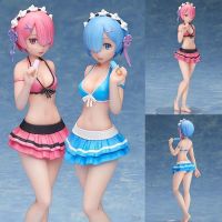 Anime Re:Zero Rem Ram (swimming Suit Ver.) Standing Posture 14cm Figure Model Anime Re:Life in a Different World from Zero Figure Doll