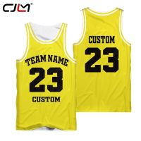 CJLM Custom Academy Basketball Jersey Black Yellow Any color number name sports Mens Vest College Jersey Team game Tank top