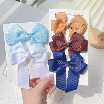 2 ชิ้น3.6 สีทึบ Bowknot กิ๊ฟหนีบผมสำหรับสาวน่ารักคลาสสิก Bows เครื่องประดับศีรษะกิ๊บหนีบผมผมสำหรับเด็กอุปกรณ์เสริมของขวัญ