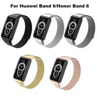 สาย Milanese สำหรับ Huawei Honor Band 6สมาร์ทสายรัดข้อมือสแตนเลสสร้อยข้อมือเหล็กสำหรับ Huawei Band 6นาฬิกาอุปกรณ์เสริม