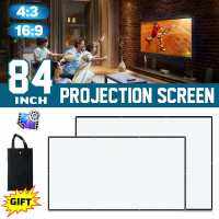 【On Sale】 16:9 Projector Simple Curtain หน้าจอป้องกันแสง84นิ้ว Home Outdoor Portable 3D HD Projector