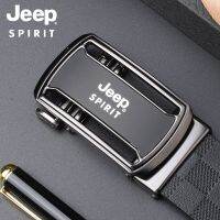 JEEP SPIRIT เข็มขัดผู้ชายใหม่หัวเข็มขัดอัตโนมัติเลเยอร์แนวธุรกิจลำลองเข็มขัดหนังวัวลายสก๊อตปรับความยาวได้เข็มขัดของผู้ชาย