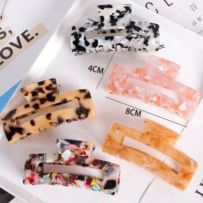 【CC】❃﹍  Fashion Rectangle Acetate Hair Claws Accessories Colourful Hollow Out Ponytail Acetic Claw