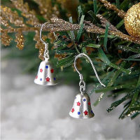 Silver Christmas Earrings Fashionable Holiday Earrings Christmas Bell Earrings Sterling Silver Earrings Cute Ornament Earrings