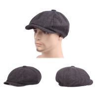 Newsboy หมวกผู้ชาย Beret สีเทาเข้มคนดังหมวก Vintage TD Peaky Blinders Berets แบน Peaked Strt หมวกสำหรับชายหญิง