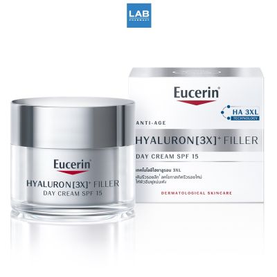 Eucerin Hyaluron (3X) Filler Day Cream SPF15 50 ml. ยูเซอริน ผลิตภัณฑ์ลดเลือนริ้วรอย และยกกระชับผิว ผสมสารป้องกันแสงแดด SPF 15 สูตรกลางวัน
