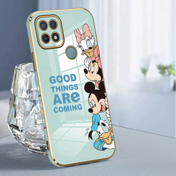 jiefie-การ์ตูน-mickey-mouse-สำหรับ-oppo-a15-a15s-a5-2020-a9-2020-a16-a12-a5s-a3s-a7-a16k-a12e-a31-a83น่ารัก-mini-daisy-โครเมี่ยมเคสโทรศัพท์-tpu