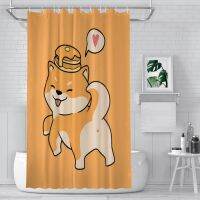 CAKE Bathroom Shower Curtains Shiba Inu Waterproof Partition Unique Home Decor Bathroom Accessories