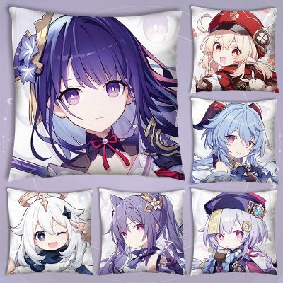 Genshin Impact Anime Pillowcase for Pillows Kawaii Noelle Aether Throw Pillow Cover Decorative Pillows for Bed 45x45 Aesthetics