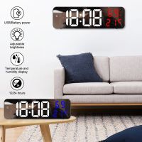 ZZOOI 10 Inch LED Large Digital Wall Clock Temperature Humidity Date Display Automatic Brightness Table Wall-mounted Alarms Clocks