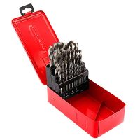 25-Piece Set of High-Speed Steel Twist Drill Bit Sets, Hardware Tools, Drill Bit Sets, Iron Box Set, Metal Drill Bits