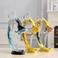 Dancing Girl Figure Statue Resin Craft Ballet Girl Figurine Desktop Ornament Home Decor Creative Gift