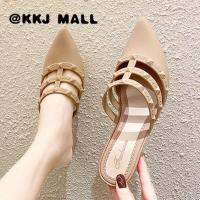 KKJ MALL Ladies Slippers Ins Wild Student Sandals 2021 Summer New Pointed Shoes Korean Version Wear Soft Bottom Non-slip Beach Shoes