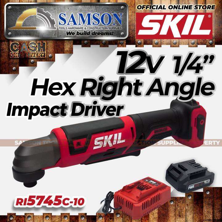 SKIL Brushless 12V 1/4" Hex Right Angle Impact Driver (RI5745C10
