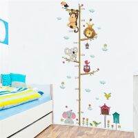 Cartoon Animals Elephant Height Measure Wall Sticker Kids Rooms Growth Chart Room