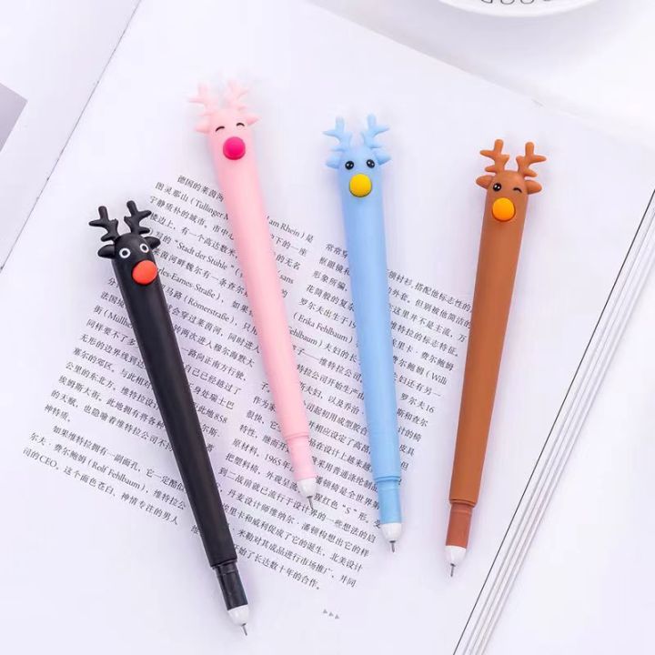 bv-amp-bv-พร้อมส่งในไทย-a213-black-sign-pen-ปากกาหมึกสีดำ-christmas-pen-คริสต์มาส-ปากกา-ปากกาน้องกวาง-black-pen-deer