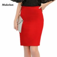 Fashion Summer 2022 Women Skirt Black Oversized High Waist Work Slim Pencil Skirt Red Open Fork y Office Lady Skirts Female