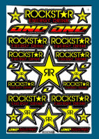 สติกเกอร์ ติดรถ ROCKSTAR ENERGY DRINK (Rock6) สีเหลือง สติกเกอร์แต่งรถ สำหรับรถมอเตอร์ไซค์ ติดรถยนต์ รถแข่ง รถซิ่ง ติดหมวกกันน็อค Sticker จำนวน 1 แผ่น