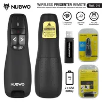 NUBWO PRESENTATION REMOTE LASER NWL-010 - (BLACK) พรีเซนเทชั่น รีโมท แบบเลเซอร์สีแดง ใช้งานไม่ยุ่งยาก ปุ่มฟังก์ชั่นมัลติมีเดีย ระยะสูงสุด 15 เมตร สัญญาณ wireless 2.4 GHz wireless V19