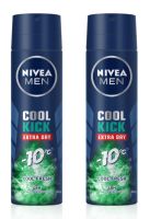 NIVEA Men Cool Kick Spray Cool Fresh 150 ml.นีเวีย เมน คูลคิก สเปรย์ คูลเฟรช 150 มล.(แพค 2ชิ้น)