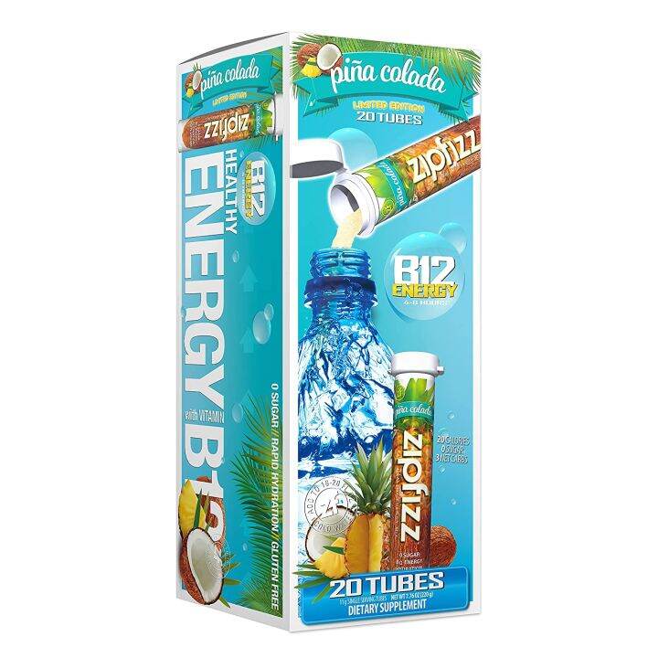 Zipfizz Energy Drink Mix, Electrolyte Hydration Powder with B12 and