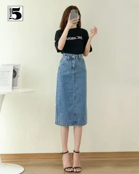 Chân váy bò xẻ tà dáng dài chân váy denim lưng cao quyến rũ cho nữ CVJ02   Lazadavn