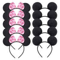 【YF】 6Pcs Ears Bow Headband Set Costume Deluxe Fabric for Favor Decorations