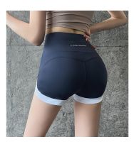 Fitness yoga shorts since waist quick-drying leggings peach carry buttock summer running pants female movement three points