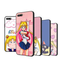 Sailor Moon อ่อนนุ่ม เคสโทรศัพท์ หรับ Realme C33 C12 C21 XT C25Y C17 C1 C21Y X2 C11 V11S C20 C20A C3 C15 C30 C2 C25S V11 C31 Pro Black ปก