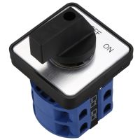 AC660V 25A 2-Pole 3-Position Momentary Plastic Rotary Changeover Switch Blue+Black