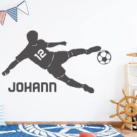 Boys Room Vinyl Football Sticker Wall Name and Number G-123