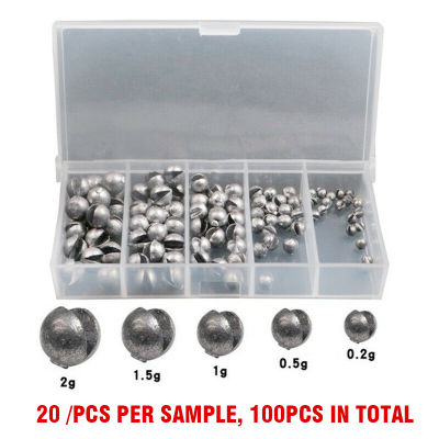 PEXELS 100pcs/box Fishing Sinker Set Weight Tackle Round Split Bite Lead Shot