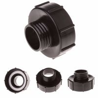 Black Inlet Diameter 100mm IBC Tote Tank Food Grade Drain Adapter 3.94 Coarse Thread To 1.97 Hose Faucet Valve