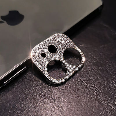 Rhinestone Glitter Camera Lens Protector on For iPhone 13 11 Pro Max 12 MINI Luxurious Diamond Shockproof Fashion Film Cap Cover