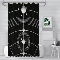 Sun Chart Vintage Solar Diagram Bathroom Shower Curtains  Waterproof Partition Curtain Designed Home Decor Accessories