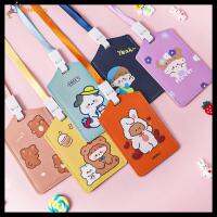 KGLORIOUS เคสหนังสำหรับรถบัสเคสใส่บัตรผ่านหนัง4ชิ้นลายการ์ตูนสีสันสดใสซองบัตรประจำตัวบัตรประชาชนแบบสร้างสรรค์เคสนักธุรกิจกระเป๋าเก็บบัตรผู้หญิง