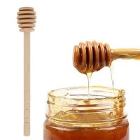 ﹍✵▫ 8/10/16cm Mini Eco-Friendly Wooden Honey Spoon Stick Jam Syrup Stir Stick Long Handle Spiral Dispensing Spoon Kitchen Supplies.