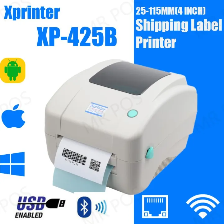 xprinter-เครื่องปริ้นตราด้วยความร้อน-dt245b-4-6บลูทูธไร้สายจัดส่งด่วนเครื่องพิมพ์บาร์โค้ดสีดำสีขาวที่วางป้าย-pos