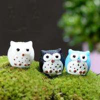 Night Owl ตัวเลขโมเดลตัวจิ๋วสำหรับ MINI Fairy Garden Aquarium ตู้ปลารูปปั้นสัตว์เรซิ่นหัตถกรรม