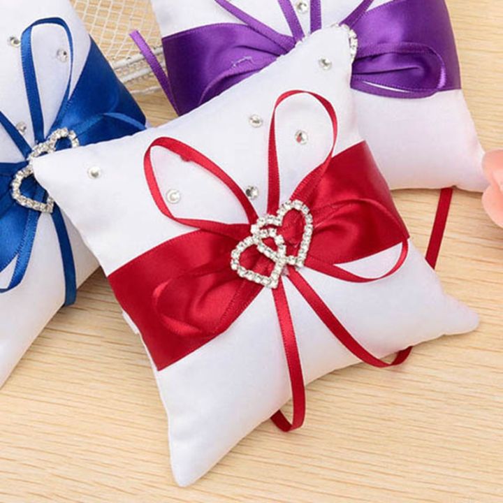 2x-ring-pillow-for-wedding-ring-pillow-with-satin-ribbons-red-white-10-cm-x-10-cm