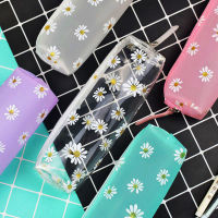 School Pencil Box Portable Pencil Case Student Stationery Bag TPU Stationery Bag Daisy Pencil Case Transparent Stationery Bag